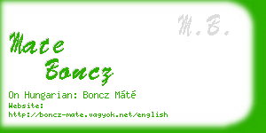 mate boncz business card